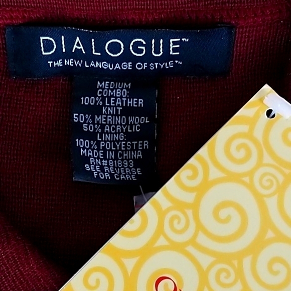 Dialogue 💯 leather &  knit Sweater/Jacket Sz M - Picture 4 of 12